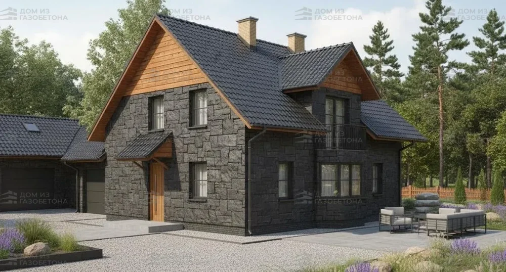 Проект Двухэтажный дом 14 на 14, 210 м2