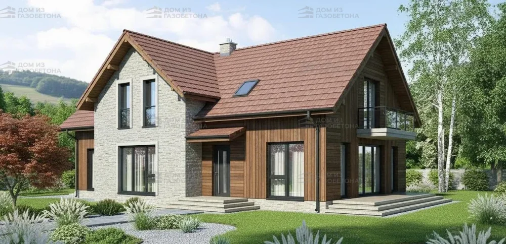 Проект Двухэтажный дом 13 на 10, 174 м2