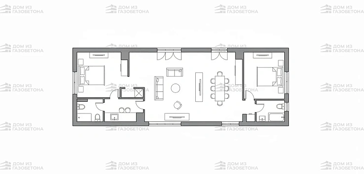 Проект Одноэтажный дом 15 на 18, 196 м2