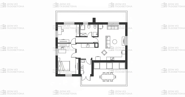 Проект Двухэтажный дом 10 на 12, 151 м2